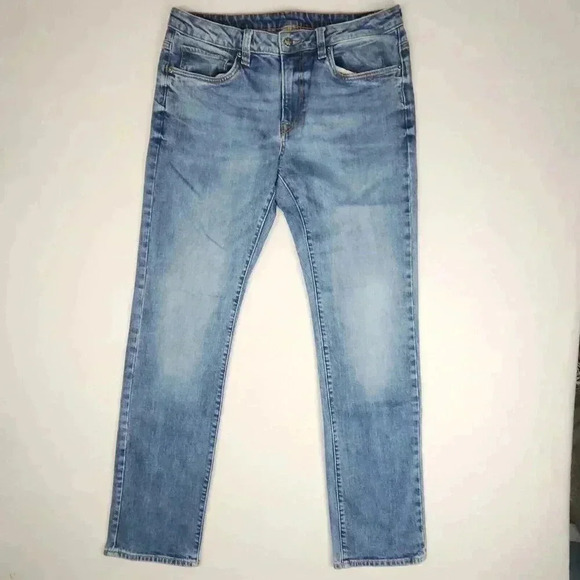 Buffalo David Bitton Mens Jeans Straight Six Stretch Size 34x34 Blue Distressed - Picture 4 of 16